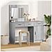 Tavolo da Trucco 2 pcs Grigio 40 x 41 x 75 cm Legno multistrato - Foto miniatura 2