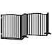 Cancello per Cani Porta Pieghevole Nero 6 Pannelli 480cm Pioppo - Foto miniatura 4
