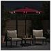 Ombrellone Giardino LED Palo Acciaio Rosso Bordò 225x225x212 cm - Foto miniatura 3