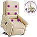 Poltrona Alzapersona Massaggiante Reclinabile Crema in Tessuto - Foto miniatura 1