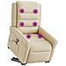 Poltrona Alzapersona Massaggiante Reclinabile Crema in Tessuto - Foto miniatura 2