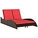 Lettino Prendisole con Cuscini Marrone 114x205x73 cm in Polyrattan - Foto miniatura 1