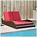 Lettino Prendisole con Cuscini Marrone 114x205x73 cm in Polyrattan - Foto miniatura 2