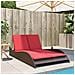 Lettino Prendisole con Cuscini Marrone 114x205x73 cm in Polyrattan - Foto miniatura 3