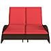 Lettino Prendisole con Cuscini Marrone 114x205x73 cm in Polyrattan - Foto miniatura 4