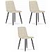 Sedia KARA - Moderna in velluto beige con gambe nere x 3 - Foto miniatura 1