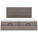 Struttura Letto Pouf con Materassi Tortora 180x200cm in Tessuto - Foto miniatura 7