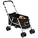 Passeggino per Cani Pieghevole Nero 100x49x96cm Tessuto di Lino - Foto miniatura 2