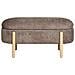 Branca - Panca Contenitore In Tessuto Marrone Con Gambe In Legno Naturale 97x40x48 Cm - Foto miniatura 1