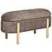 Branca - Panca Contenitore In Tessuto Marrone Con Gambe In Legno Naturale 97x40x48 Cm - Foto miniatura 2