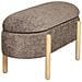 Branca - Panca Contenitore In Tessuto Marrone Con Gambe In Legno Naturale 97x40x48 Cm - Foto miniatura 3