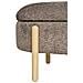 Branca - Panca Contenitore In Tessuto Marrone Con Gambe In Legno Naturale 97x40x48 Cm - Foto miniatura 6