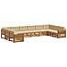 Set divani 10 pcs Naturale e Beige Legno di Acacia Massello - Foto miniatura 1