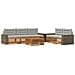Set di divani da esterno 6 pcs Naturale e Grigio Chiaro - Foto miniatura 1