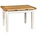 Tavolo Country Allungabile In Legno Massello Di Tiglio Struttura Bianca Anticata Piano Naturale 120x80x80 Cm - Foto miniatura 4