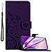 Custodia Compatibile Con Samsung Galaxy S10 In Lilla Scuro Fiore - Coperchio Protettivo In Design Floreale Con Chiusura Magnetica, Funzione Stand E Slot Per Carte - Foto miniatura 1
