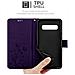 Custodia Compatibile Con Samsung Galaxy S10 In Lilla Scuro Fiore - Coperchio Protettivo In Design Floreale Con Chiusura Magnetica, Funzione Stand E Slot Per Carte - Foto miniatura 8