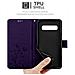 Custodia Compatibile Con Samsung Galaxy S10 In Lilla Scuro Fiore - Coperchio Protettivo In Design Floreale Con Chiusura Magnetica, Funzione Stand E Slot Per Carte - Foto miniatura 3