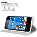 Custodia Compatibile Con Nokia Lumia 550 In Classy Argento - Coperchio Protettiva Con Chiusura Magnetica, Funzione Stand E Tasca Per Le Carte - Foto miniatura 3