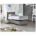 Letto Singolo Clarissa, Letto Contenitore Con Rivestimento In Tessuto, 100% Made In Italy, Apertura Frontale, Adatto Per Materasso Cm 80x190, Tortora - Foto miniatura 3