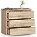 Comodino CL3, 3 cassetti, 60x35x57 cm, Colore Sonoma Quercia - Foto miniatura 2