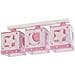 Plafoniera Per Bambini A 3 Luci Moonlight Luna E Stelle Rosa - Foto miniatura 2
