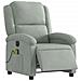 Poltrona Elettrica Massaggi Reclinabile Grigio Chiaro Velluto - Foto miniatura 3