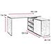 Scrivania Ufficio Pc Angolare Salvaspazio Per Moderna Ergonomica In Legno Fsc Con Mobiletto Laterale, Scrittoio Multiuso - 150x120x75 Bianco - Foto miniatura 5