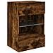 Mobile TV a Parete con Luci LED Rovere Fumo 40x30x60,5 cm - Foto miniatura 3
