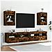 Mobile TV a Parete con Luci LED Rovere Fumo 40x30x60,5 cm - Foto miniatura 5