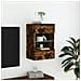 Mobile TV a Parete con Luci LED Rovere Fumo 40x30x60,5 cm - Foto miniatura 7