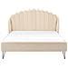 Letto Bouclé Ambillou 160 X 200 Cm Beige - Foto miniatura 3