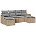 Set di divani da giardino  6 pezzi con cuscini Beige Polyrattan, Divano da giardino  2 posti con cuscini Beige Polyrattan - Foto miniatura 1