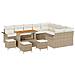 Set Divano da Giardino  13 Pezzi con Cuscini Beige Rattan Polietilene Acacia, Set da Pranzo da Giardino  4 Pezzi con Cuscini Beige Rattan Polietilene Acacia, Divano da Giardino a Due Posti  con Cuscini Beige Rattan Polietilene - Foto miniatura 1