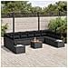 Set Divano da Giardino in 11 Pezzi con Cuscini Nero Polyrattan Acacia - Foto miniatura 3