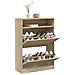 Scarpiera 2 Cassetti Ribaltabili Rovere Sonoma 80x34x116 cm - Foto miniatura 4