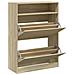 Scarpiera 2 Cassetti Ribaltabili Rovere Sonoma 80x34x116 cm - Foto miniatura 5