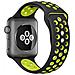 Bracciale Per Apple Watch 38 / 40 / 42mm Duo Sport In Silicone Morbido, Nero / Verde - Foto miniatura 3