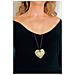 Collana Lunga A Forma Di Cuore In Cristallo Dorato Sw - Foto miniatura 3