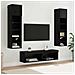 Unità TV da Parete 6 pcs Rovere Nero Legno multistrato - Foto miniatura 2