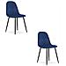 Sedia DAPI in velluto blu navy con gambe in metallo x2 - Foto miniatura 1