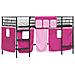 Struttura del Letto Loft per Bambini con Tendine Nero e rosa - Foto miniatura 1