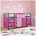 Struttura del Letto Loft per Bambini con Tendine Nero e rosa - Foto miniatura 3