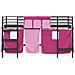 Struttura del Letto Loft per Bambini con Tendine Nero e rosa - Foto miniatura 6