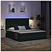 Letto con luci a strisce a LED Verde Scuro 200 x 200 cm Velluto - Foto miniatura 6