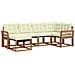 Set di divani da esterno con cuscino 6 pcs Naturale e Crema - Foto miniatura 1