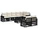 Set Divano da Giardino 9 pcs Nero e Bianco Crema polyrattan - Foto miniatura 1