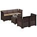 Divano da Giardino 5 Posti con Cuscini Stile Rattan PP Marrone - Foto miniatura 2