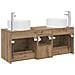 Set di mobili per il bagno 3 pz Rovere Artigianale - Foto miniatura 3