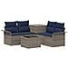 Set di divani 6 pz 4-Numero di posti Grigio e Blu Navy - Foto miniatura 1